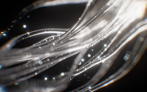 Transparent transmission curve lines background, 3d rendering. 3D illustration.