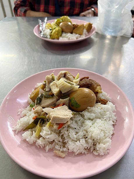 pork spicy soup with egg on hot rice