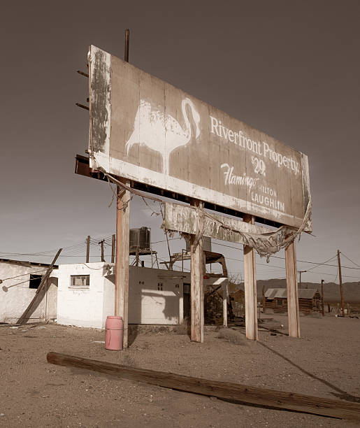 Ludlow, California, USA - May 04, 2014:  An old vintage billboard located close to Ludlow California