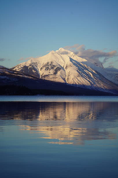 View From Apgar Campground over Lake Macdonald during winter