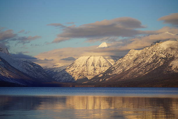 View From Apgar Campground over Lake Macdonald during winter