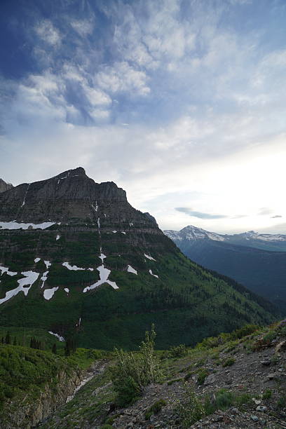 Different scenes in Glacier National Park, including mountains, views, Mountain goats