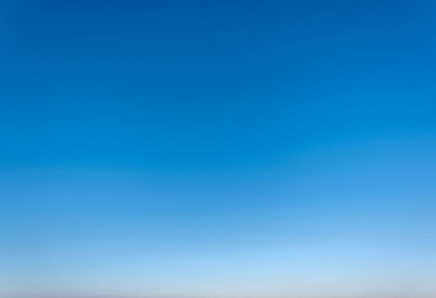 Panoramic view of clear blue sky and clouds, Blue sky background with tiny clouds. White fluffy clouds in the blue sky. Captivating stock photo featuring the mesmerizing beauty of the sky and clouds.