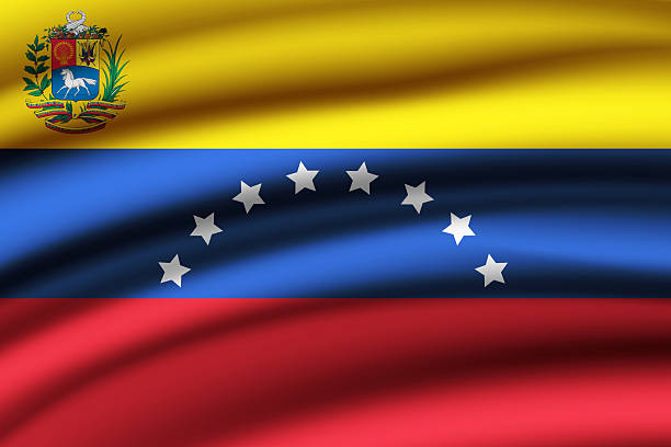 Venezuelan flag waving background.