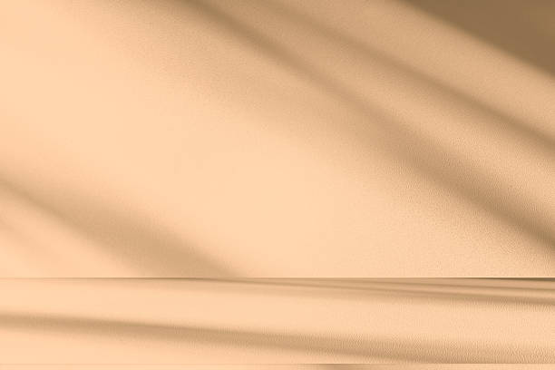 istock Studio style background wall decoration presentation uses white and beige tones. with shadows cast from a nearby window, concept creating a decorative 2254700557