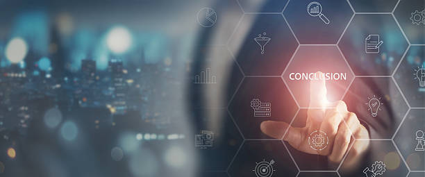 istock Conclusion Concept. Futuristic digital interface shows a finger selecting Conclusion, symbolizing final decisions, clear outcomes and the closing stage of strategic analysis and presentations. 2254706750