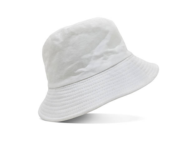 istock A stylish white bucket hat is placed on a white background. 2254710350