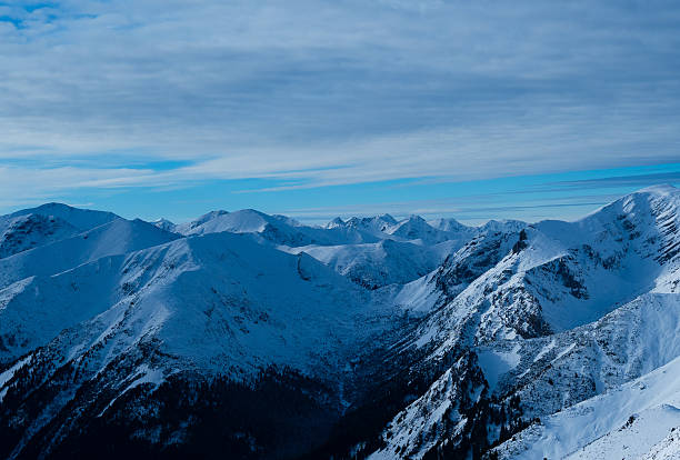 Mountain peak snow-capped mountains snow rocks landscape