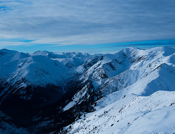 Mountain peak snow-capped mountains snow rocks landscape