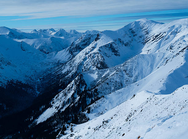 Mountain peak snow-capped mountains snow rocks landscape