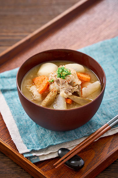 istock Japanese Pork Miso Soup Tonjiru with Root Vegetables 2254719932