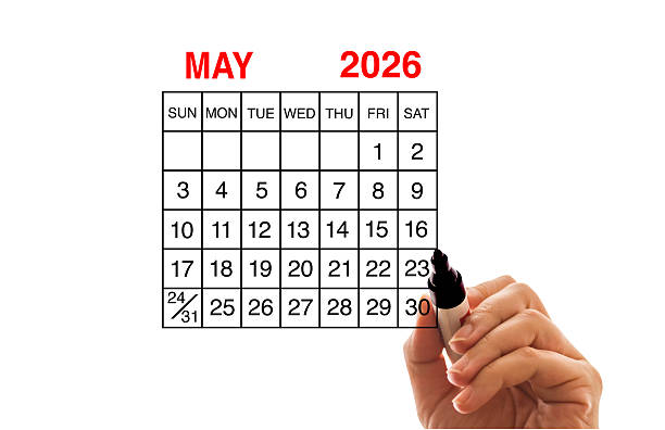 istock 2026 Calendar May on White Background 2254720141