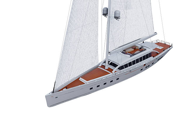 istock Sailboat. Sailing yacht isolated on a white background. 3D rendering. 2254720297