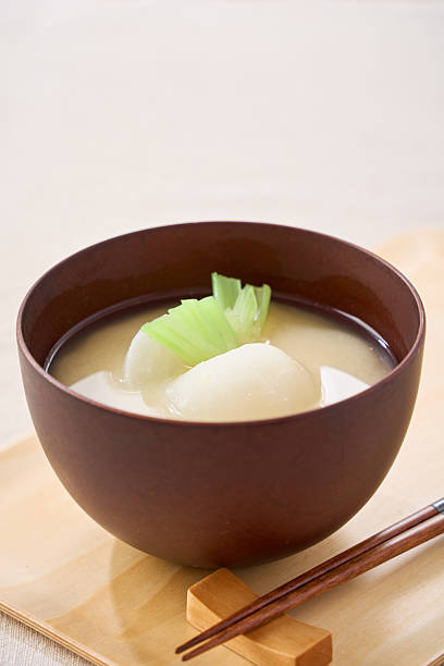 Japanese White Miso Soup with Turnip