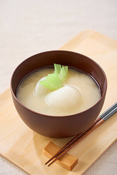 Japanese White Miso Soup with Turnip
