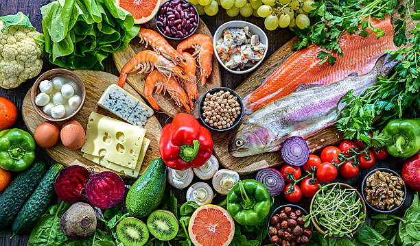 istock Food products representing the pescetarian diet 2254726151