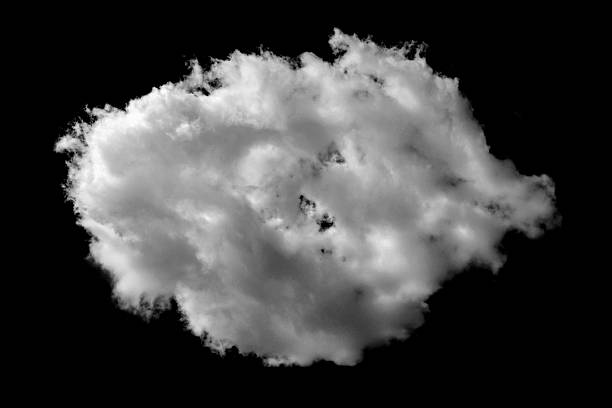 istock Fluffy white clouds isolated on black background. Design concept. Smog. Abstract clouds. Fog over the sky. Cloud or smog background 2254728366