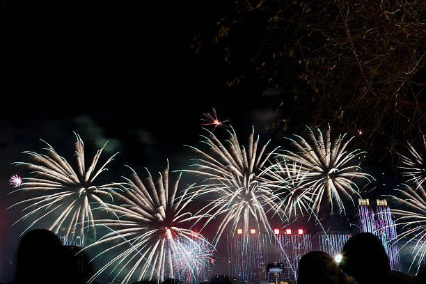 istock People watch the large fireworks display. 2254730171