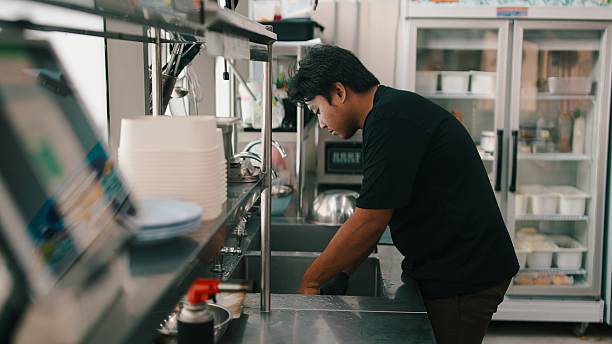 istock Chef working in a commercial kitchen, preparing food and maintaining cleanliness 2254731315