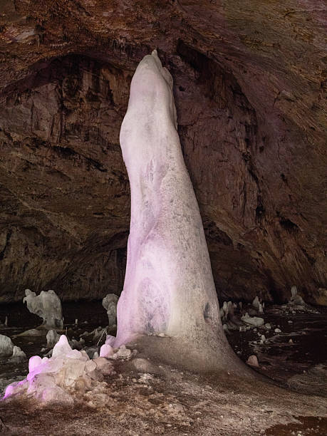 istock Southern Urals: ice stalactites and stalagmites in the Askin cave. 2254737027