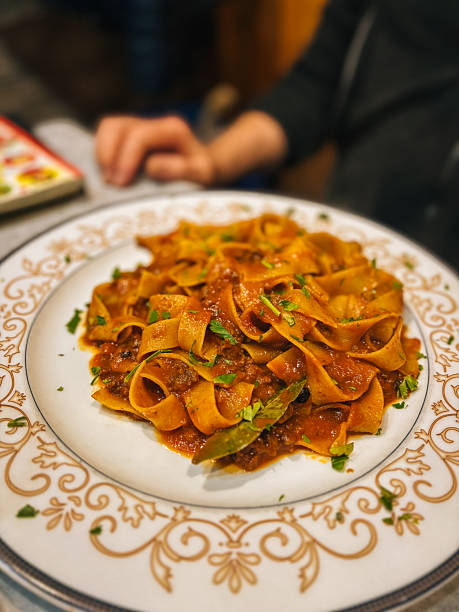 Fresh Italian pasta at luxury restaurant, Sauze d'Oulx, Piedmonte