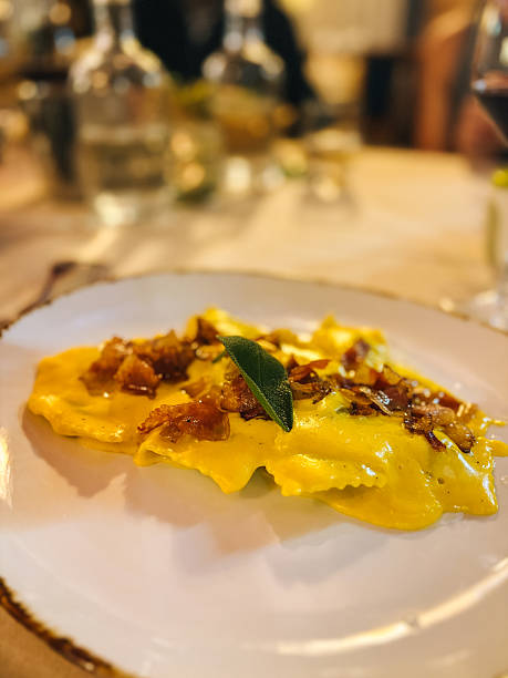Fresh Italian pasta at luxury restaurant