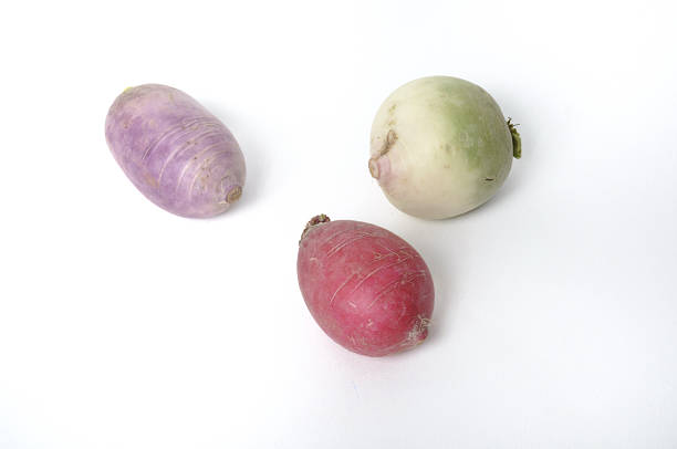 winter radishes on a white background