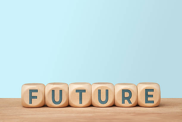 Future vision and business strategy concept with word blocks