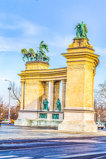 Millennium Monument at Heroes’ square in Budapest Hungary