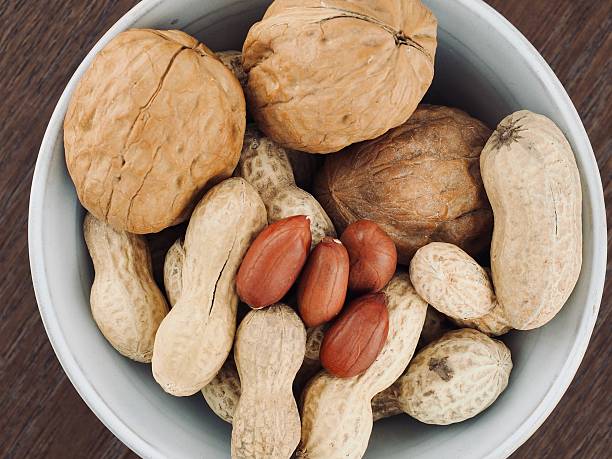 Organic nuts walnuts and peanut