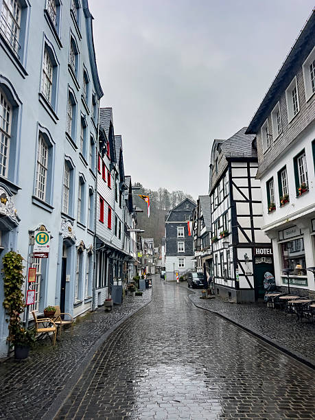 Monschau is a small and very charming town located in the Eifel region of North Rhine-Westphalia, Germany. It is known for its narrow streets featuring medieval architecture, well-preserved half-timbered houses (Fachwerk), and the Rur River that flows through it.