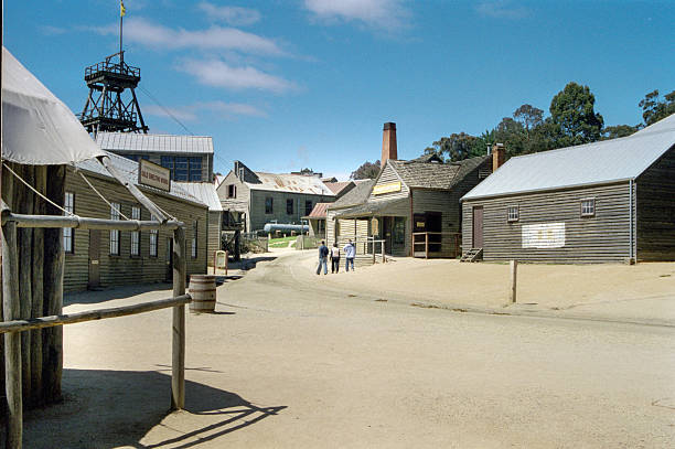 Historical photograph from 2001: Mining town in Sovereign Hill in Ballarat, Australia.