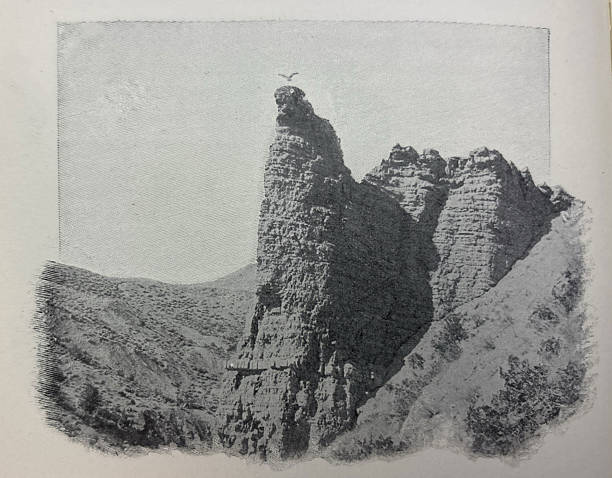 Antique illustration pre 1900 - a view of Yellowstone National Park