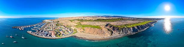 Aerial view of Meloneras Golf Course and Pasito Blanco Private Marina Aerial View, Gran Canaria, Canary Islands