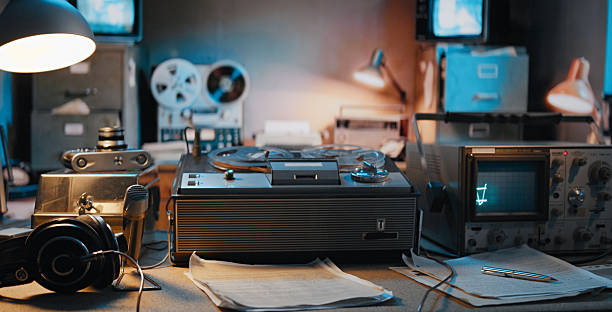 VHS VCR head close-up, tape refilling