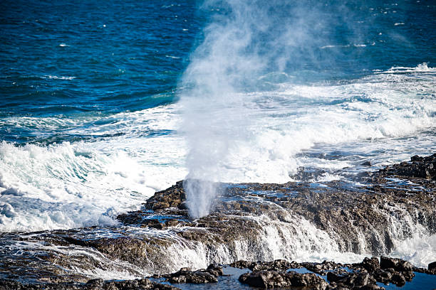 El Bufadero de la Garita Aerial View at Sunrise, Water Spout and Volcanic Blowhole, Gran Canaria, Spain
