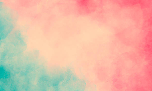istock Abstract Watercolor Background with Copy Space - Aqua and Orange Coral Colored 2254793046