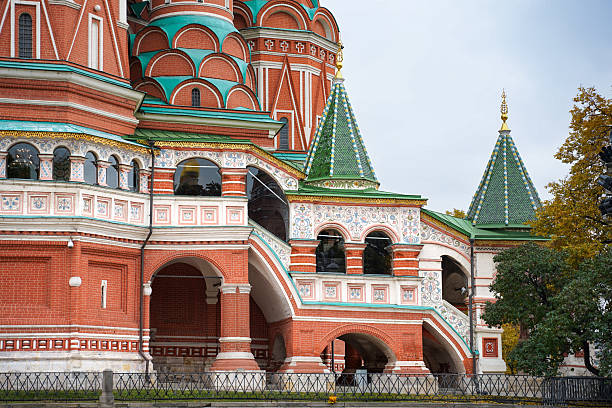 Famous St. Basil's Cathedral in Moscow on Red Square, Russia. Now a museum was built in the middle of the 16th century