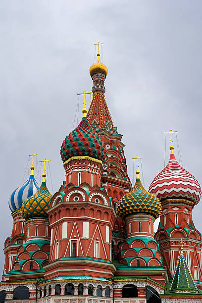 Famous St. Basil's Cathedral in Moscow on Red Square, Russia. Now a museum was built in the middle of the 16th century