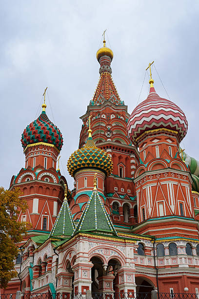 Close-up of St. Basil's Cathedral in Moscow on Red Square, Russia. Now a museum was built in the middle of the 16th century
