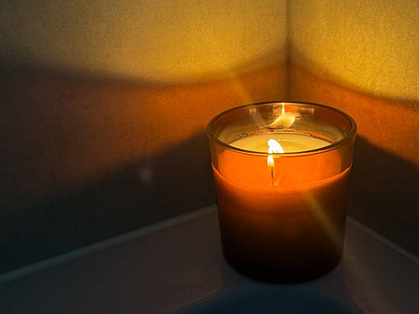 istock Warm Candlelight in a Cozy Dimly Lit Bathroom Corner 2254804211