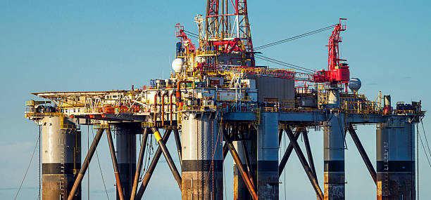 istock Offshore oil rig drilling platform extracting fossil fuels energ 2254804419