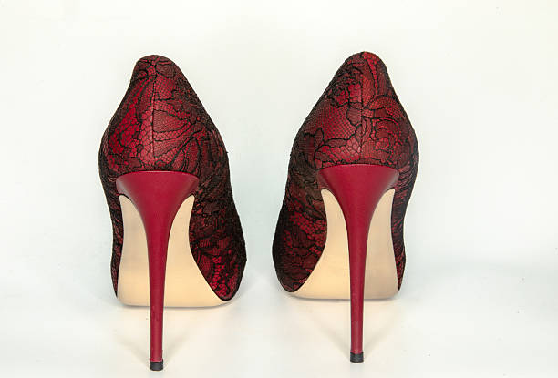 Female red shoe in crime scene