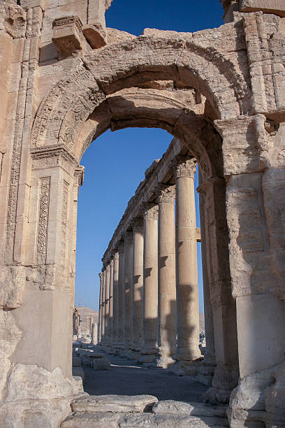 Roman Columns standing in the Ancient city of Palmyra Syria