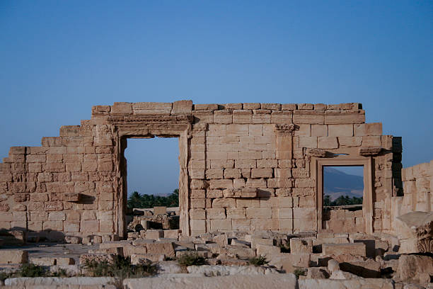 Looking through Doorways of Ancient ruins in Palmyra Syria a UNESCO World Heritage Site
