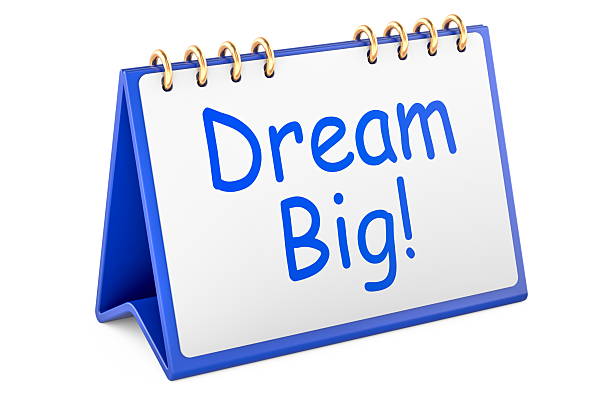 Dream big, desk calendar. 3D rendering isolated on white background