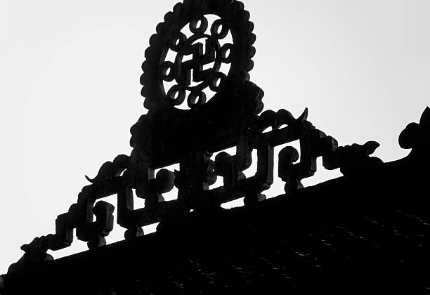 This is a decorative roof finial or roof ornament from Bich Dong Temple (meaning \