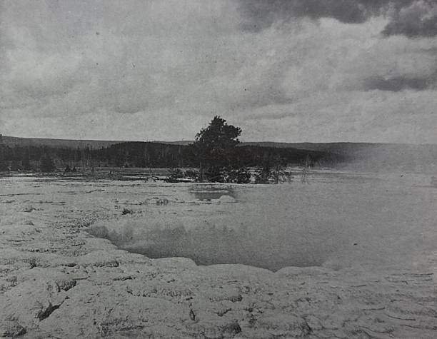 istock Antique illustration - a small geyser  in Yellowstone National Park 2254821282