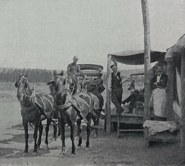 istock Antique illustration - Larry's lunch station in Yellowstone National Park 2254821288
