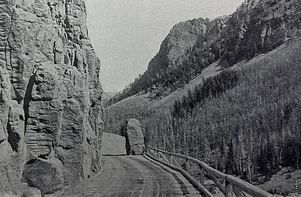 Antique illustration pre 1900 - the Golden Gate area in Yellowstone National Park